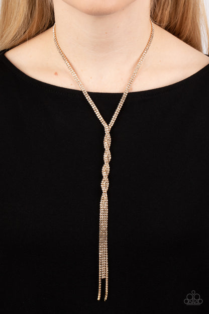 Paparazzi Impressively Icy Gold Long Necklace - P2RE-GDXX-426XX