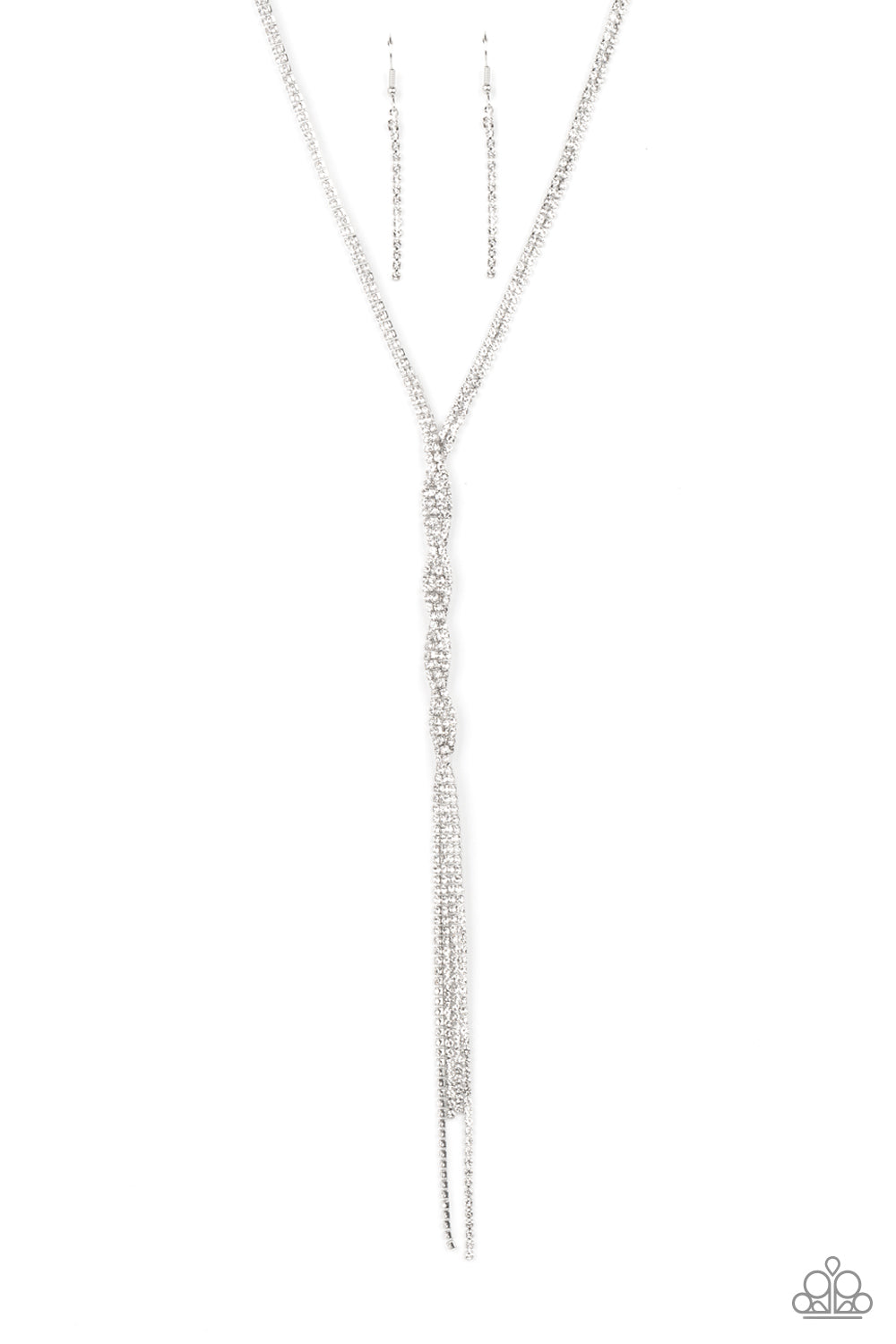 Paparazzi Impressively Icy White Short Necklace - Life Of The Party Exclusive March 2022
