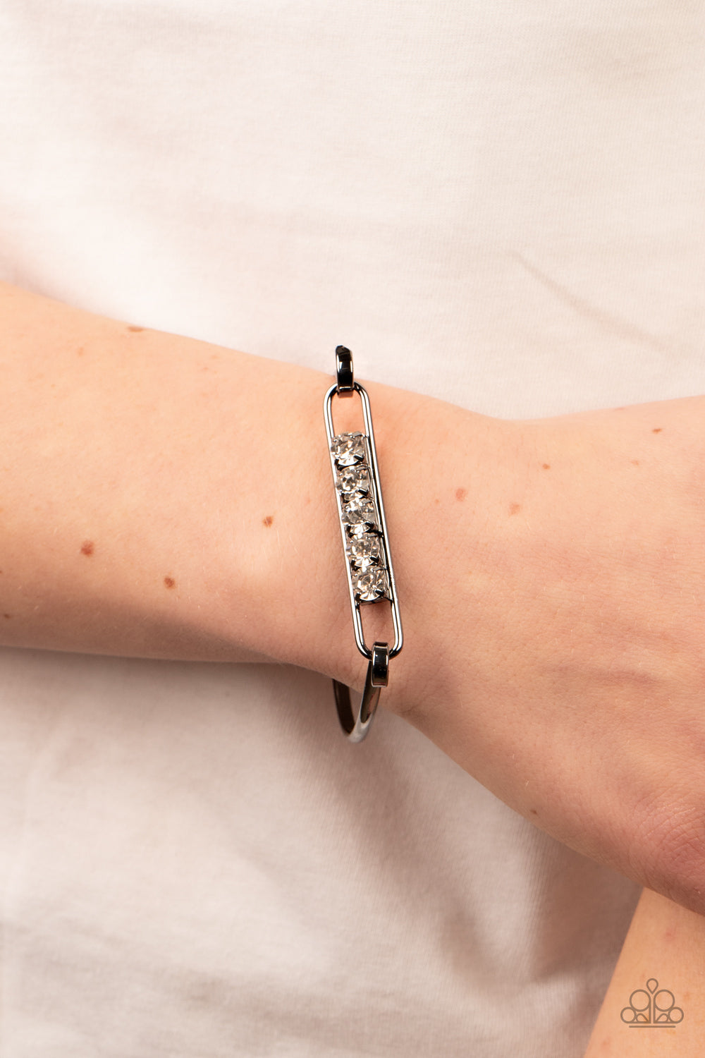 Paparazzi In CHARM'S Way Black Bangle Bracelet - P9DA-BKXX-148XX