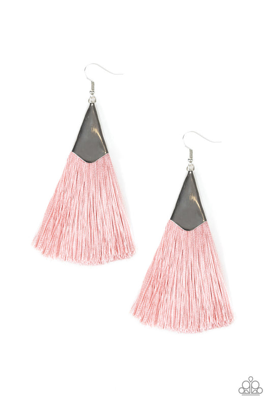 Paparazzi In Full Plume Pink Fishhook Earrings - P5SE-PKXX-078XX