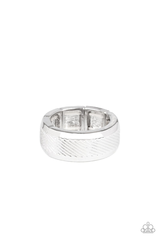 Paparazzi In A Scrape Silver Men's Ring - P4MN-URSV-045XX