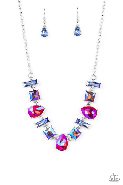 Paparazzi Interstellar Ice Pink Short Necklace - Life Of The Party Exclusive March 2022 - P2ED-PKXX-043XX