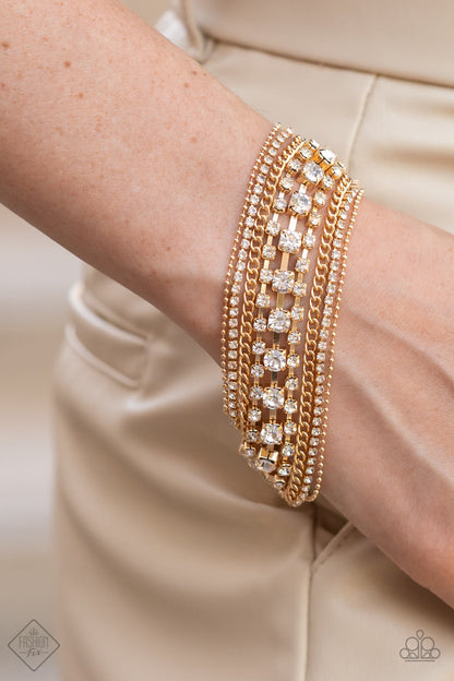 Paparazzi Interstellar Interlude Gold Clasp Bracelet - Fashion Fix Magnificent Musings July 2022
