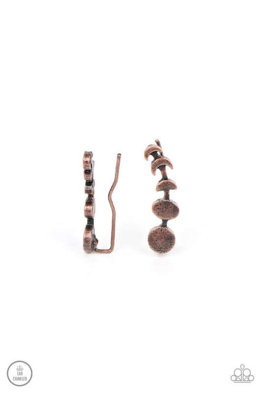 Paparazzi It's Just A Phase Copper Ear Crawler Earrings - P5PO-CRCP-036XX