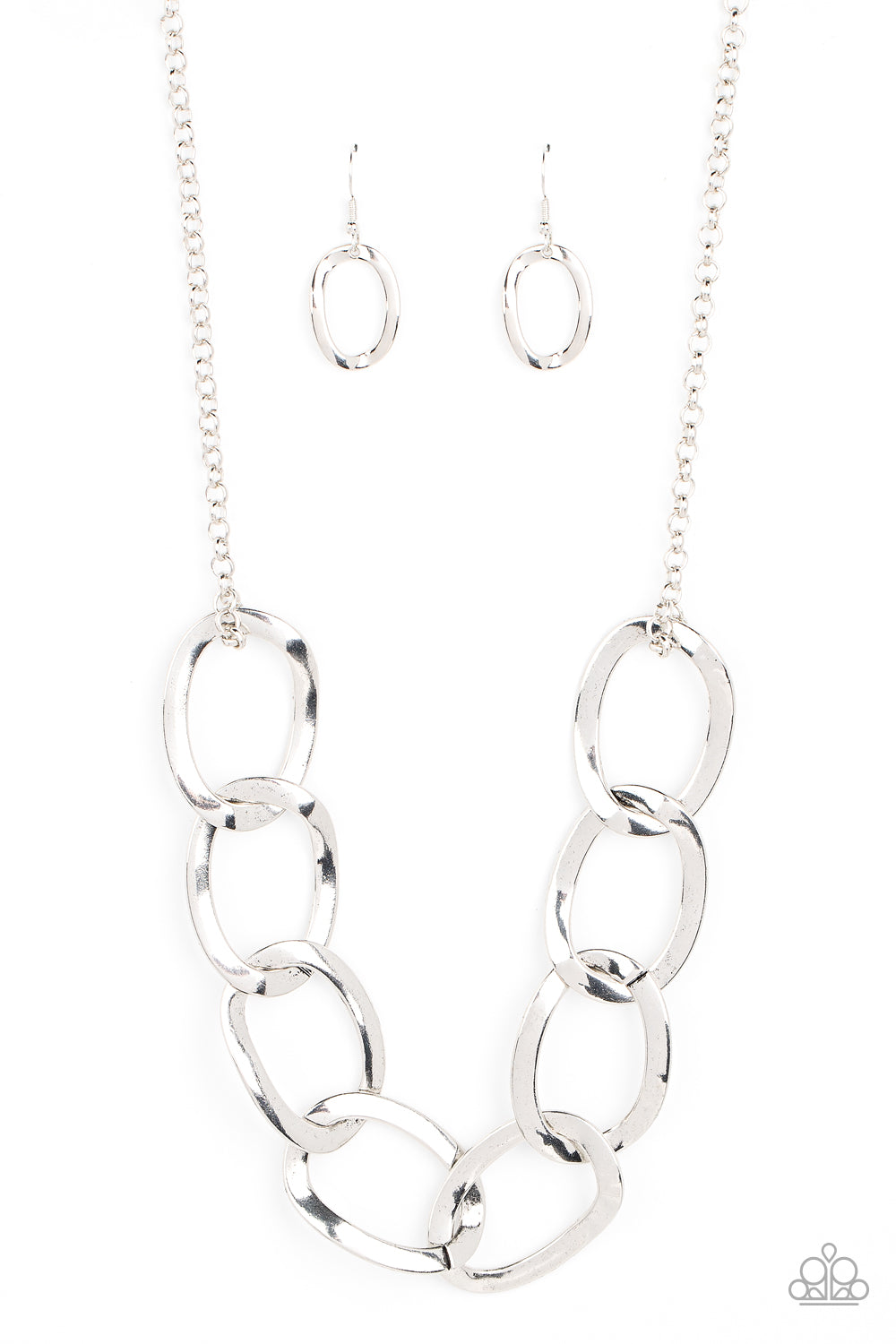 Paparazzi I've Got The Power Silver Short Necklace - P2ED-SVXX-217XX