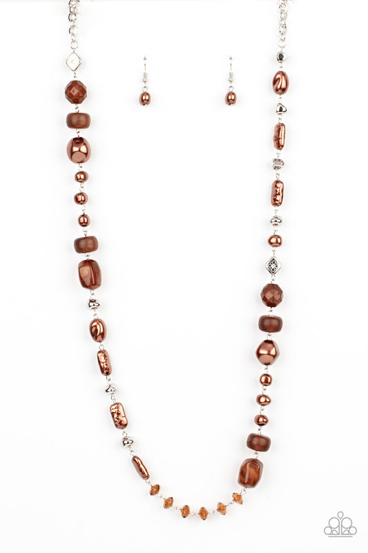 Paparazzi Juicy Gossip Brown Long Necklace - P2WH-BNXX-226XX