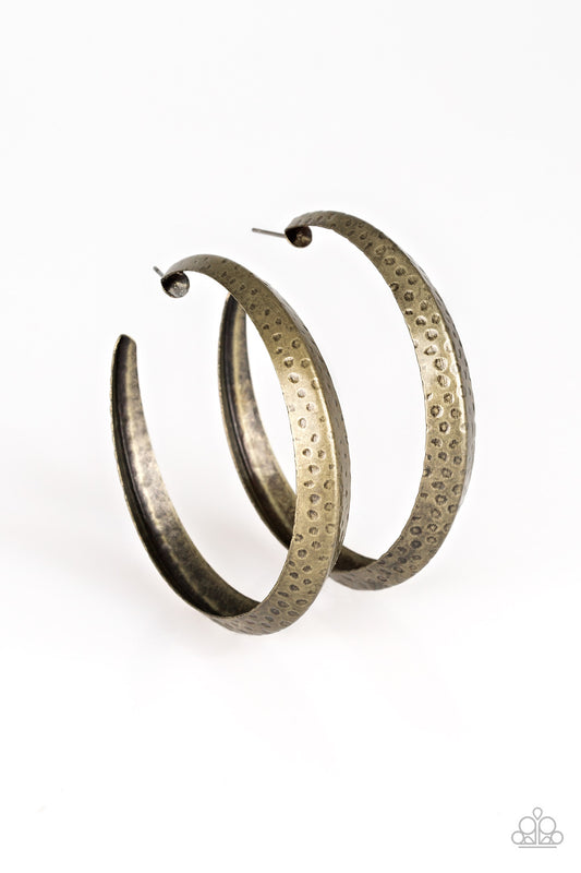 Paparazzi Jungle To Jungle Brass Hoop Post Earrings