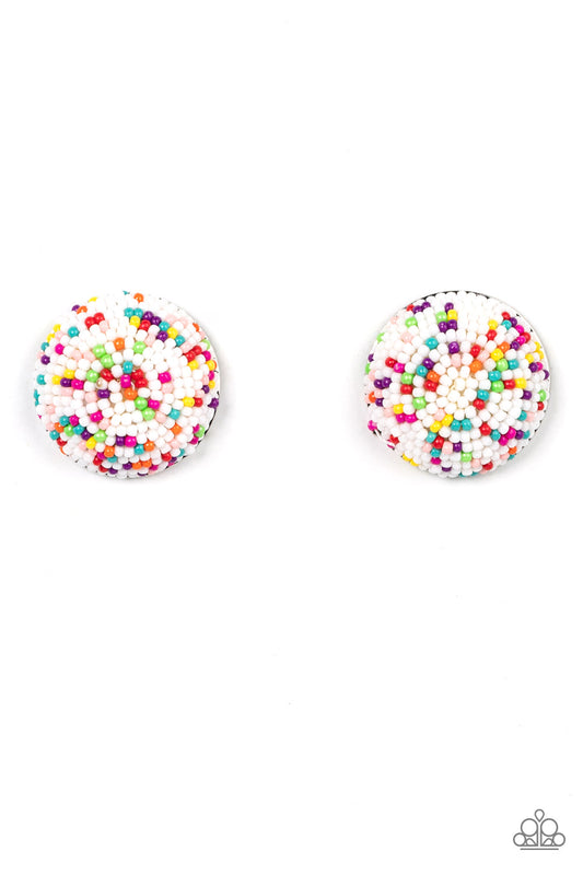 Paparazzi Kaleidoscope Sky White Post Earrings - P5PO-WTXX-330XX