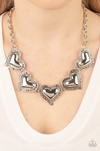 Paparazzi Kindred Hearts Silver Short Necklace - P2WH-SVXX-367XX