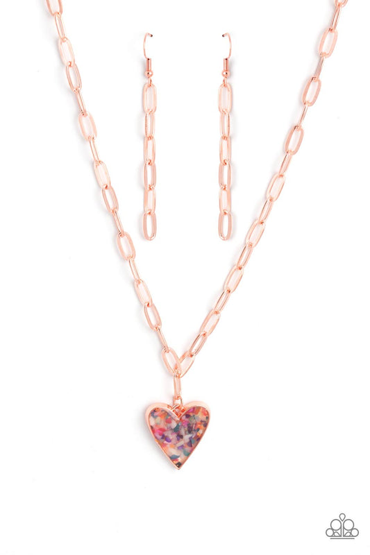 Paparazzi Kiss and SHELL Copper Short Necklace - P2DA-CPSH-215XX