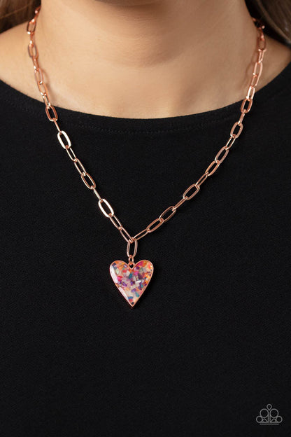 Paparazzi Kiss and SHELL Copper Short Necklace - P2DA-CPSH-215XX