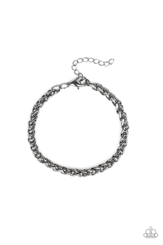 Paparazzi Knocked It Out Of The Park Black Men's Clasp Bracelet - P9MN-URBK-018XX