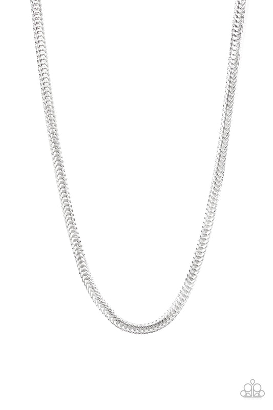 Paparazzi Knockout King Silver Men's Long Necklace - P2MN-URSV-002XX