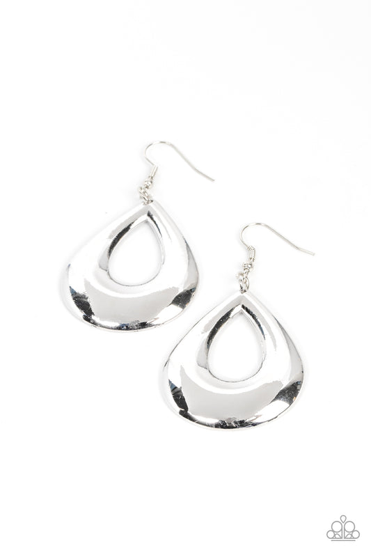 Paparazzi Laid-Back Leisure Silver Fishhook Earrings - P5BA-SVXX-144XX