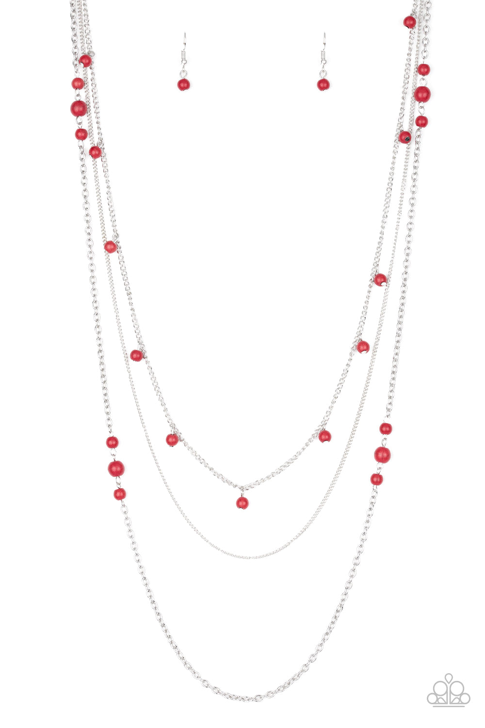 Paparazzi Laying The Groundwork Red Long Necklace - P2WH-RDXX-216XX