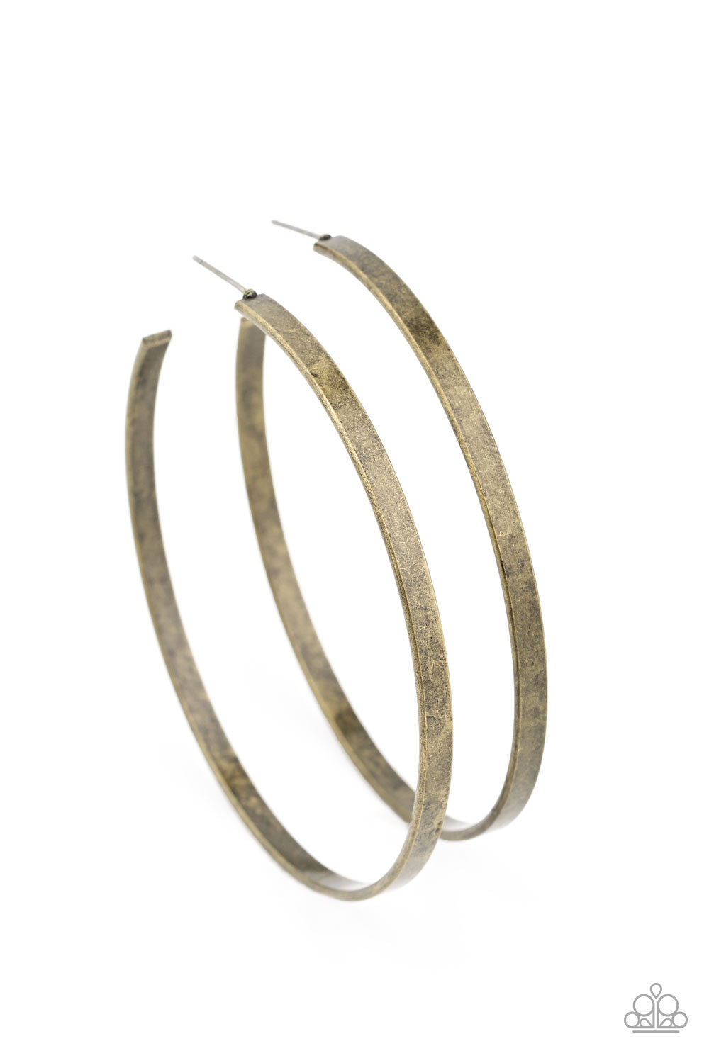 Paparazzi Lean Into The Curves Brass Post Hoop Earrings