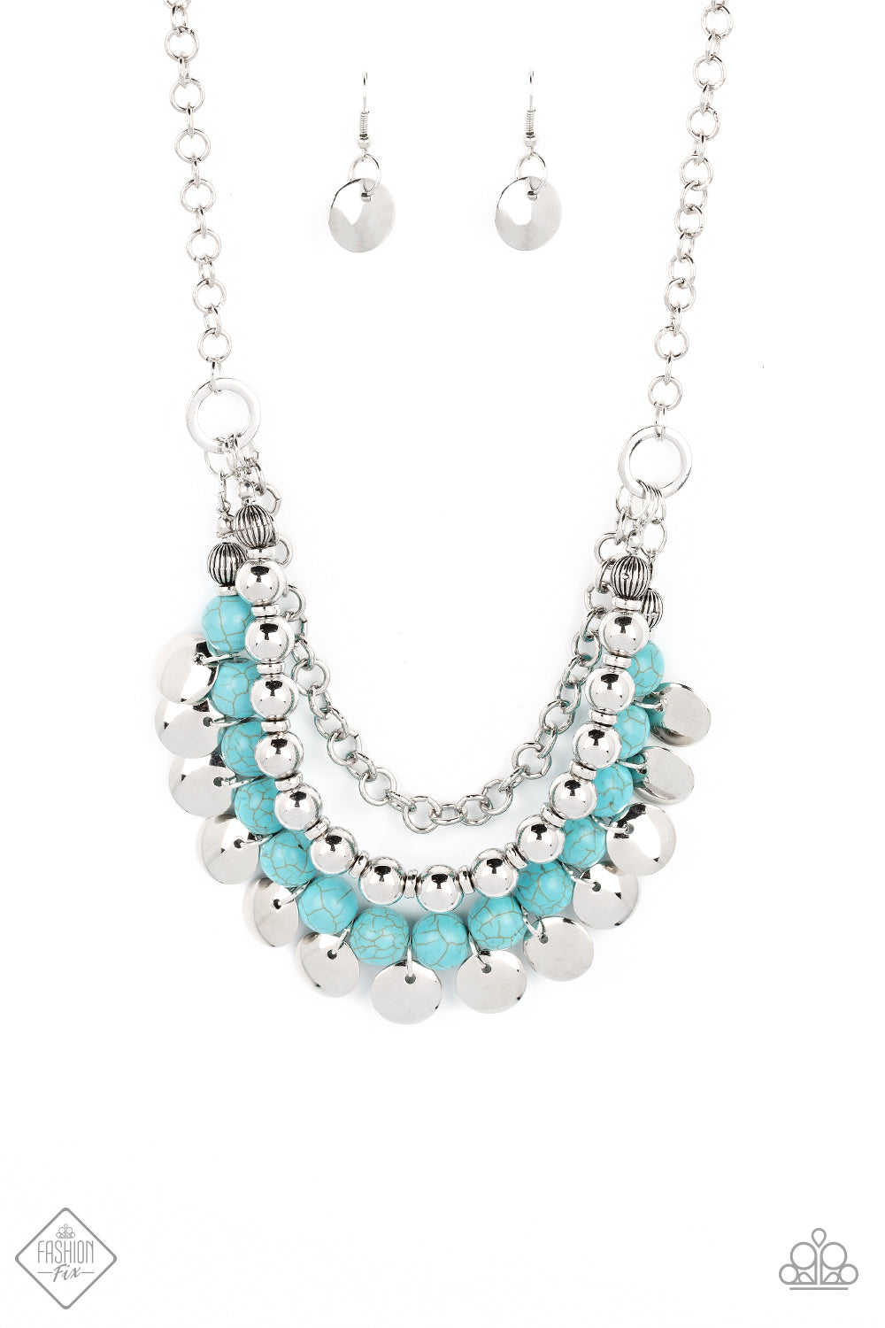 Paparazzi Leave Her Wild Blue Short Necklace - Fashion Fix Simply Santa Fe September 2022 - P2ST-BLXX-209JM