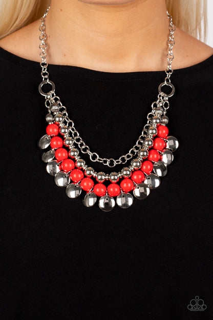 Paparazzi Leave Her Wild Red Short Necklace - P2ST-RDXX-110XX