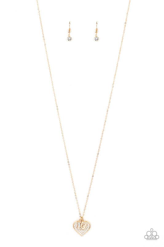 Paparazzi Letters of Love Gold Long Necklace - P2WH-GDXX-169FG