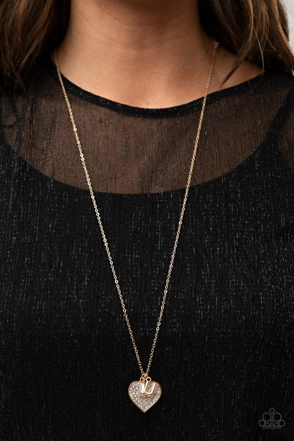 Paparazzi Letters of Love Gold Long Necklace - P2WH-GDXX-169FG