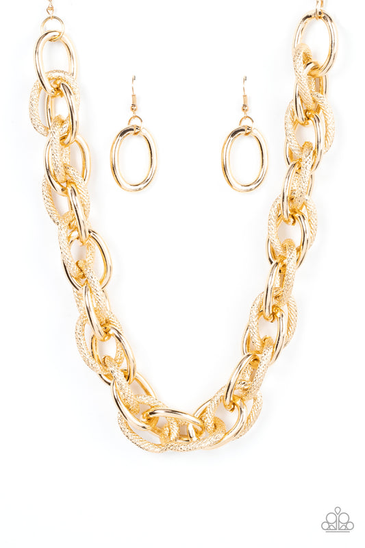 Paparazzi License to Chill Gold Short Necklace - P2IN-GDXX-155XX