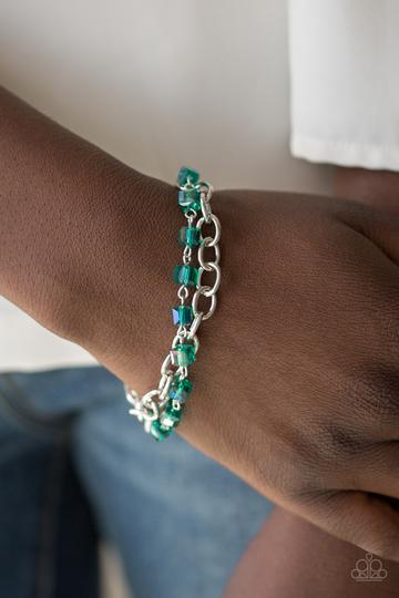 Paparazzi Life Of The Block Party Green Clasp Bracelet
