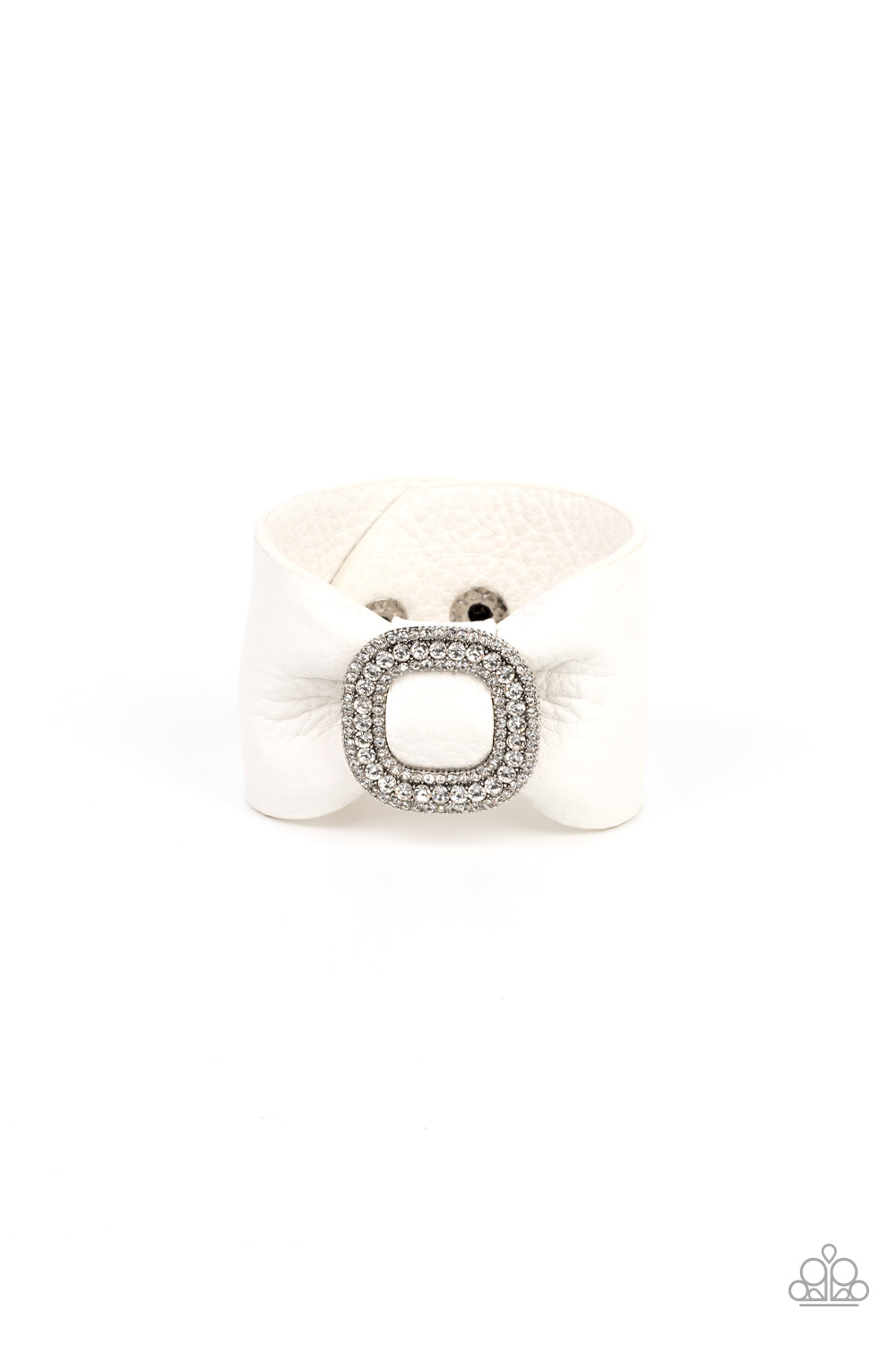 Paparazzi Lights, SELFIE, Action! White Single Wrap Snap Bracelet - P9DI-URWT-076XX