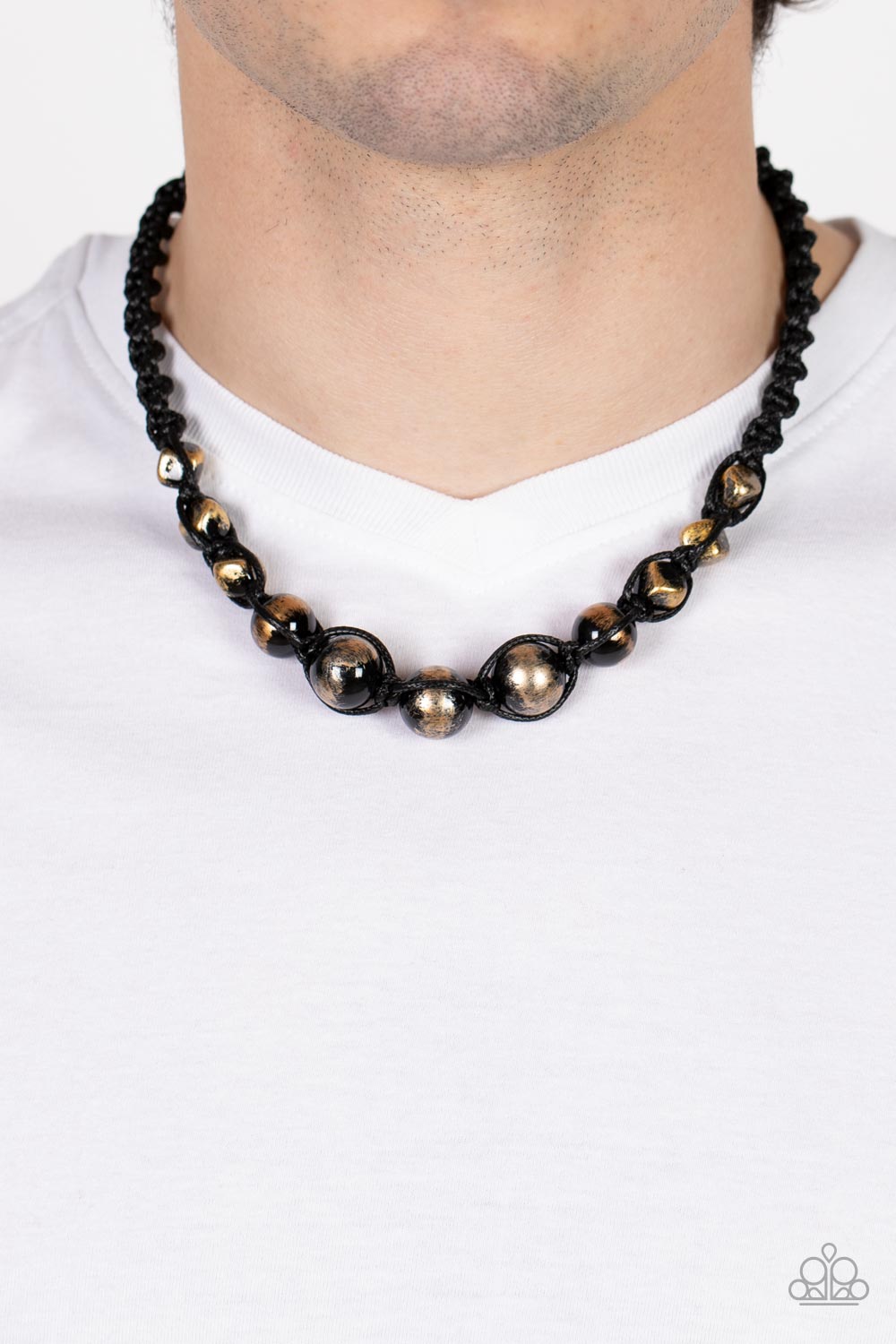 Paparazzi Loose Cannon Gold Men's Short Necklace