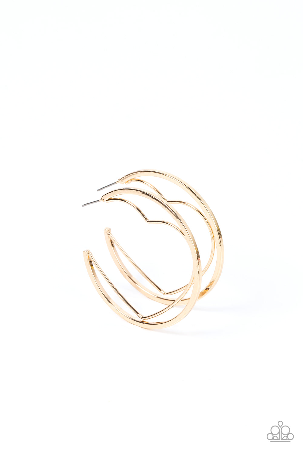 Paparazzi Love Goes Around Gold Post Hoop Earrings