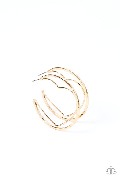 Paparazzi Love Goes Around Gold Post Hoop Earrings
