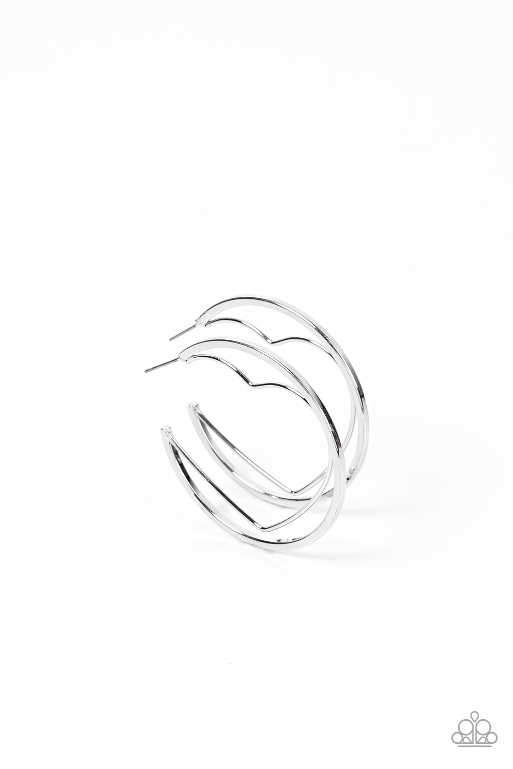 Paparazzi Love Goes Around Silver Post Hoop Earrings - P5HO-SVXX-305XX