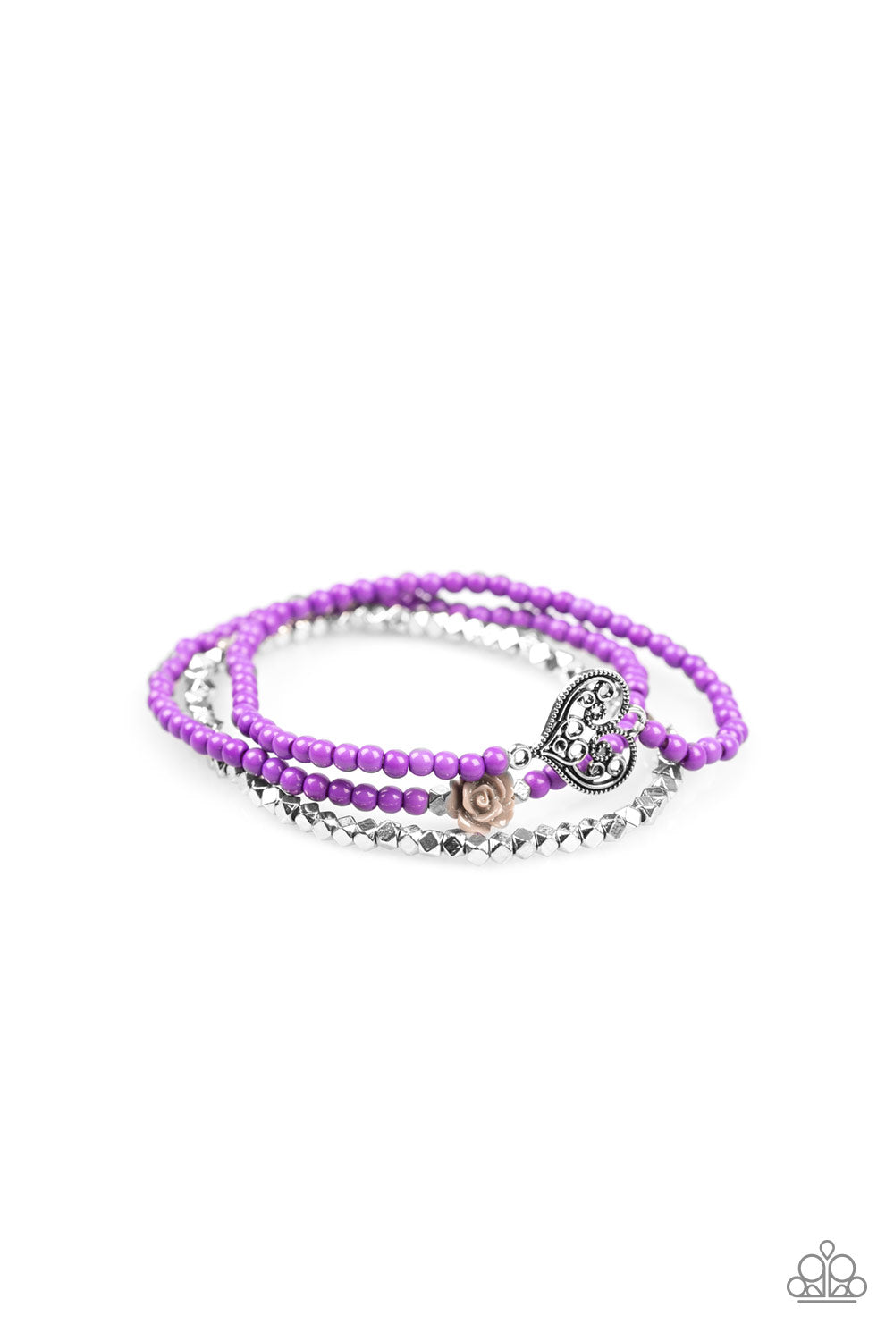 Paparazzi Lover's Loot Purple Stretch Bracelet - P9WH-PRXX-170XX