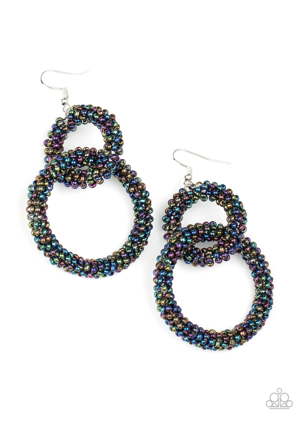 Paparazzi Luck BEAD a Lady Multi Oil spill Seed Bead Fishhook Earrings