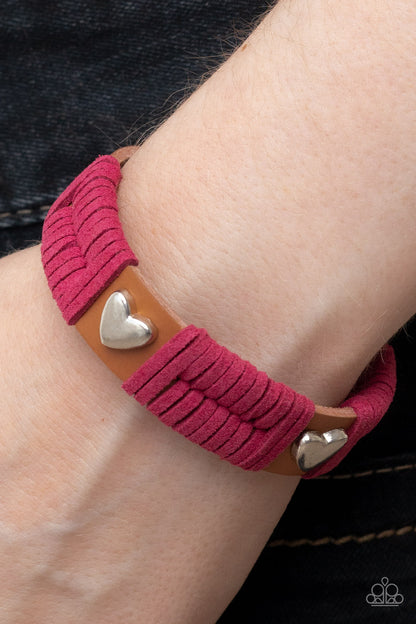 Paparazzi Lusting for Wanderlust Pink Single Wrap Snap Bracelet - P9UR-PKXX-140XX