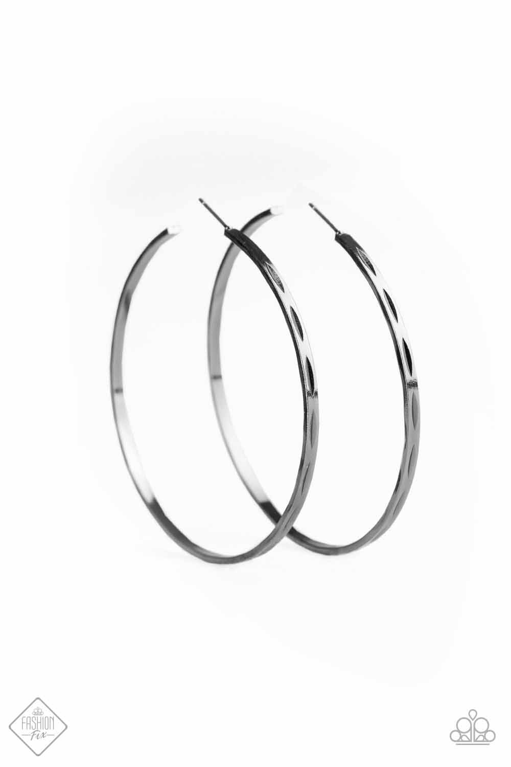Paparazzi Full On Radical Black Post Hoop Earrings - Fashion Fix Magnificent Musings July 2020