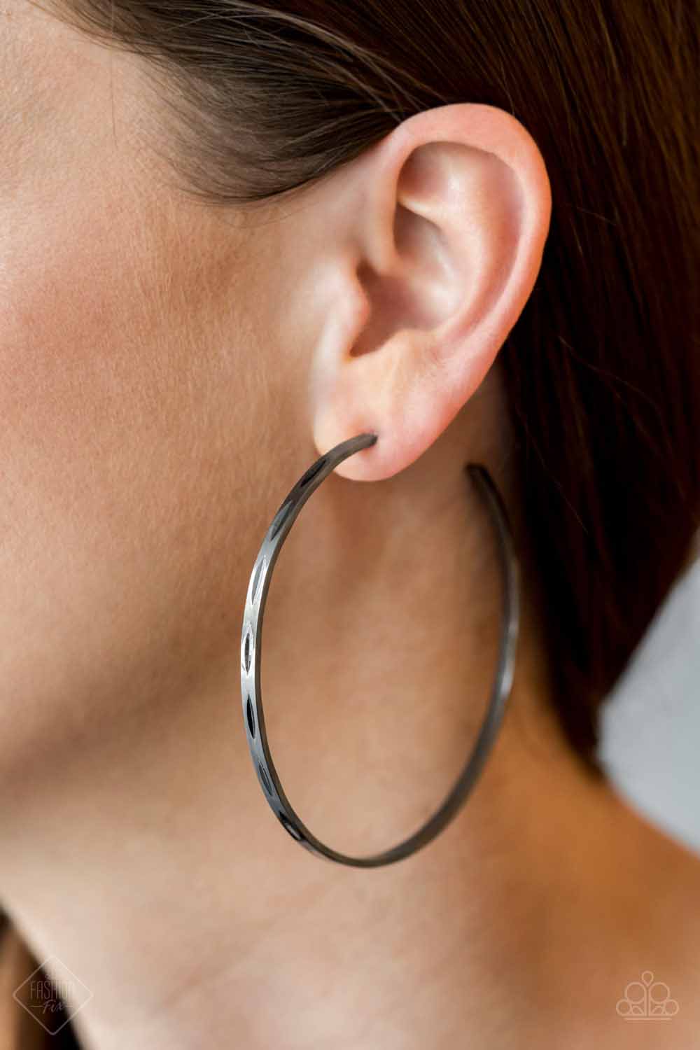 Paparazzi Full On Radical Black Post Hoop Earrings - Fashion Fix Magnificent Musings July 2020