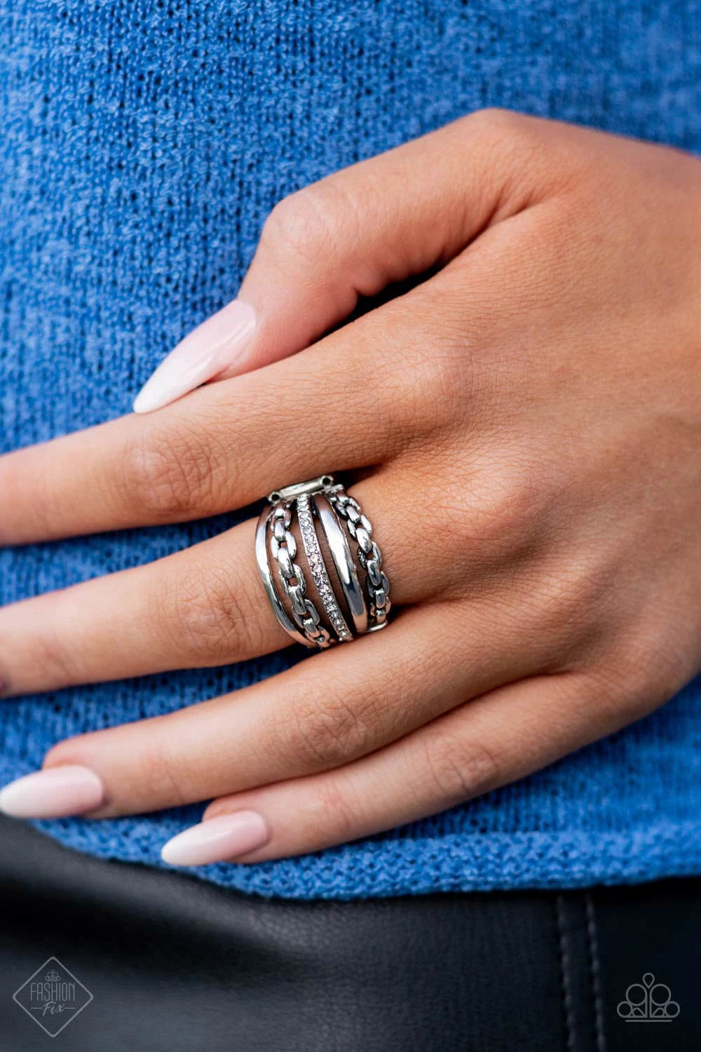 Paparazzi LINK Out Loud Silver Ring - Fashion Fix Magnificent Musings July 2021