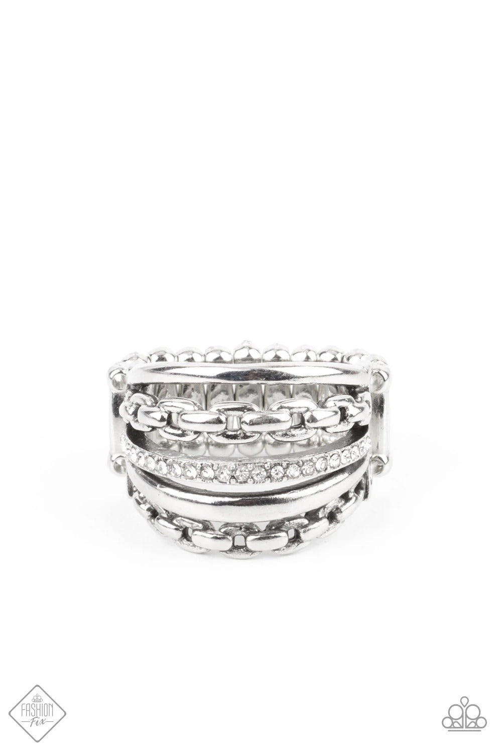 Paparazzi LINK Out Loud Silver Ring - Fashion Fix Magnificent Musings July 2021