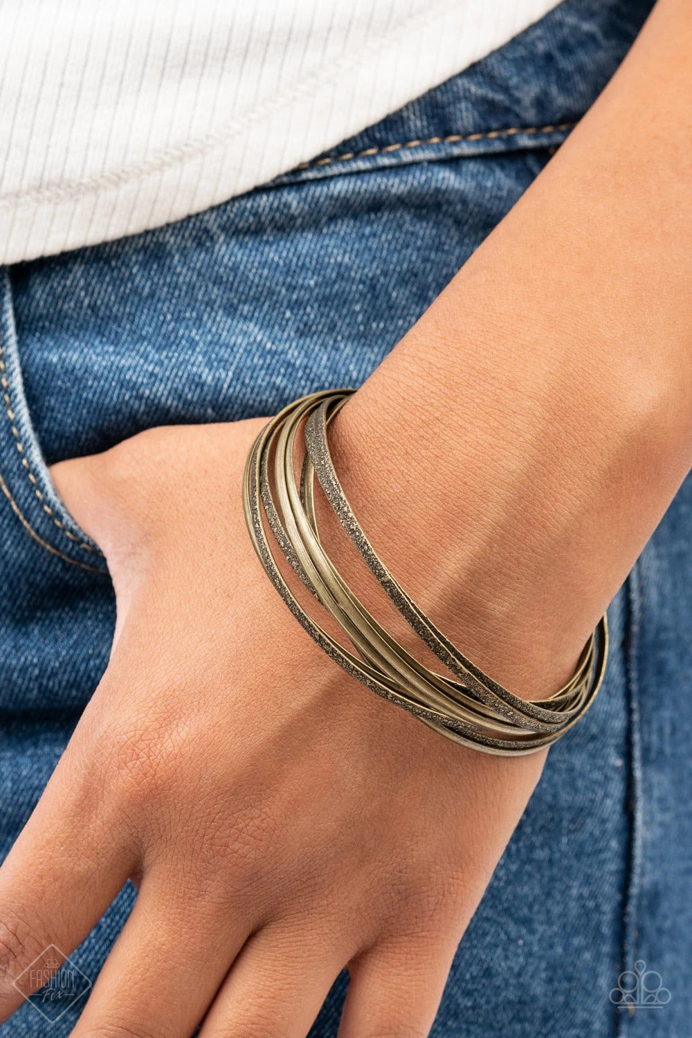 Paparazzi Suddenly Synced Brass Bangle Bracelets - Fashion Magnificent Musings August 2021