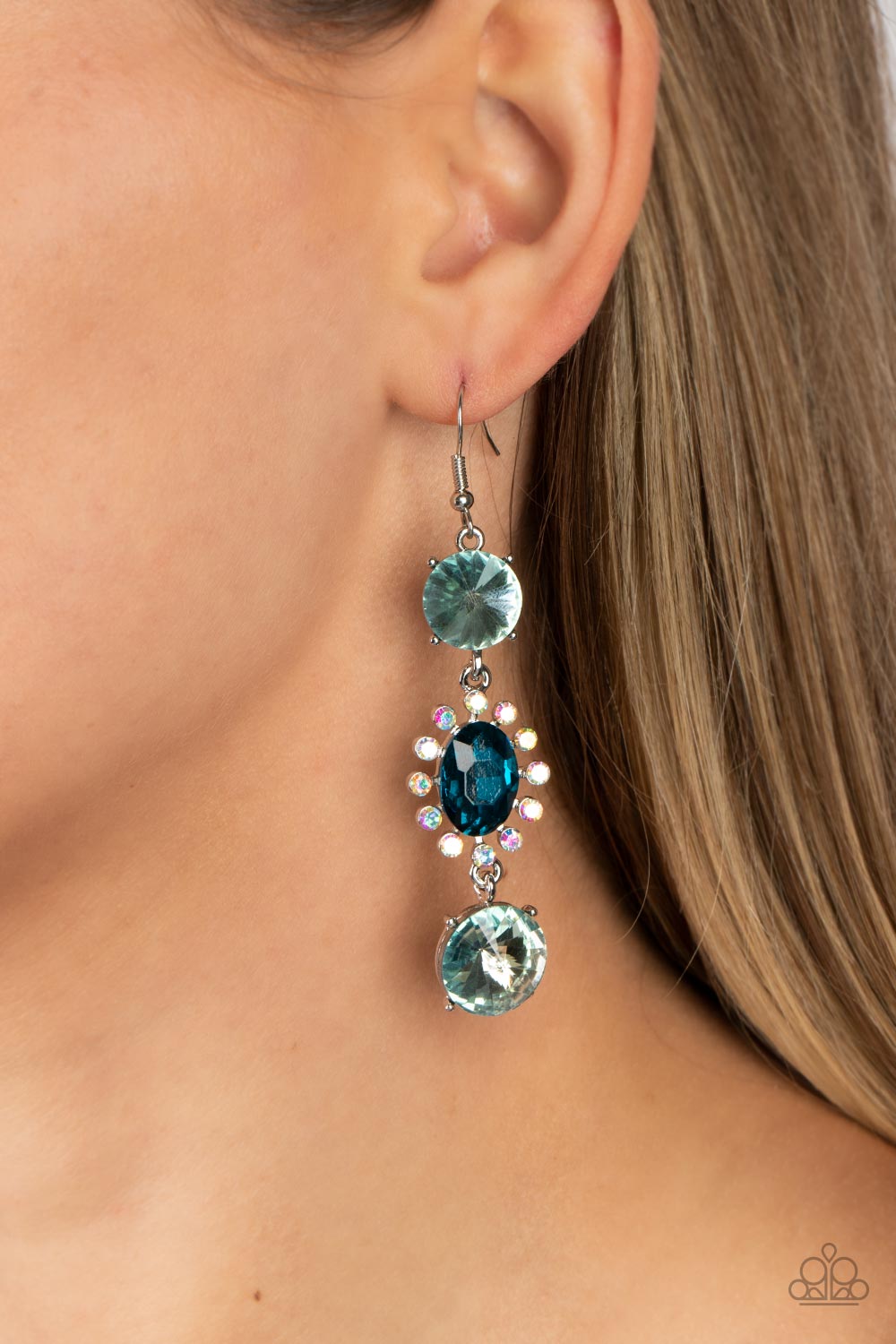 Paparazzi Magical Melodrama Blue Post Earrings - P5ST-BLXX-045XX