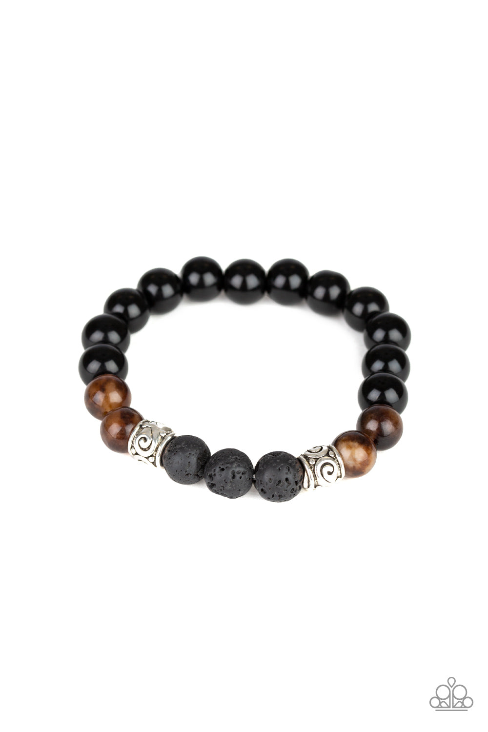 Paparazzi Mantra Brown Stretch Bracelet - P9SE-URBD-440XX