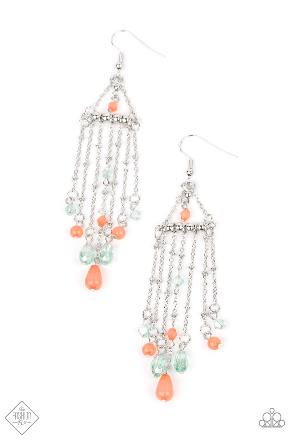 Paparazzi Marina Breeze Orange Fishhook Earrings - Fashion Fix Glimpses of Malibu July 2022