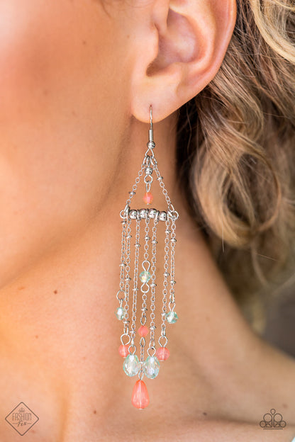 Paparazzi Marina Breeze Orange Fishhook Earrings - Fashion Fix Glimpses of Malibu July 2022