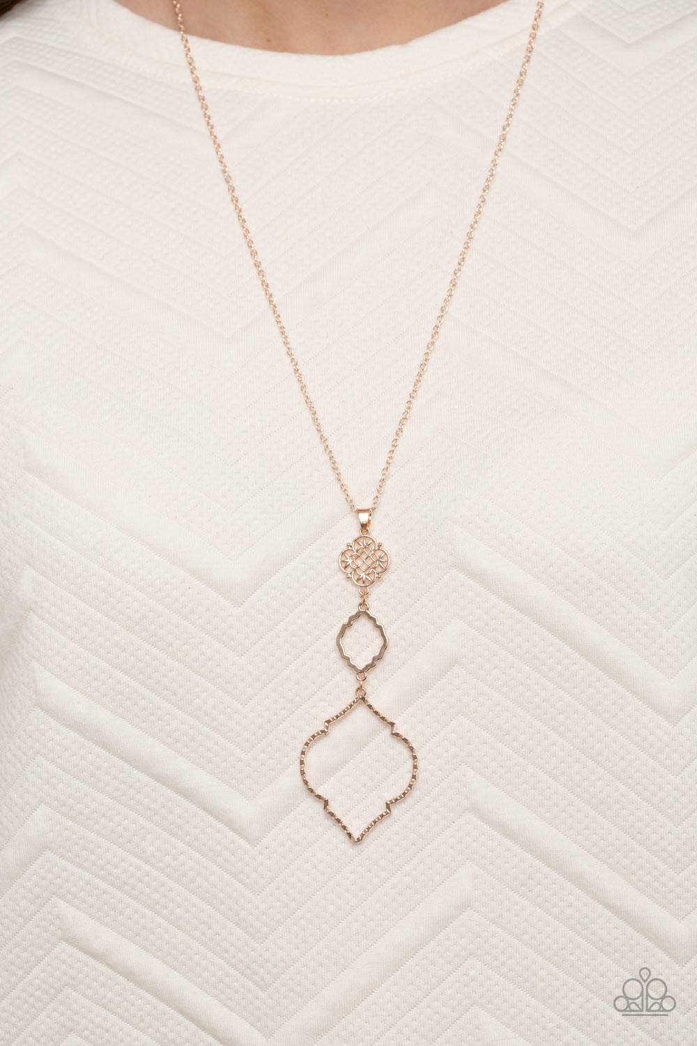 Paparazzi Marrakesh Mystery Rose Gold Long Necklace - P2WH-GDRS-164XX