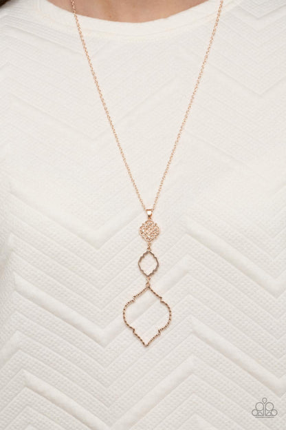 Paparazzi Marrakesh Mystery Rose Gold Long Necklace - P2WH-GDRS-164XX