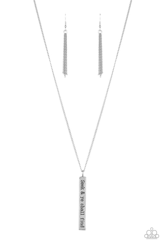 Paparazzi Matt 7:7 Silver Long Necklace - P2WH-SVXX-344XX