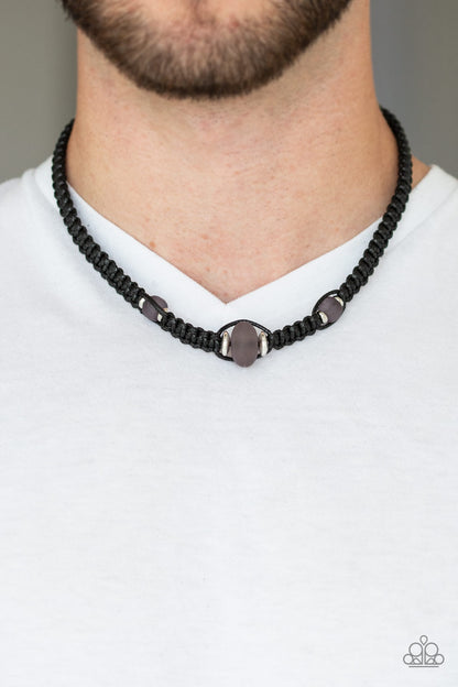 Paparazzi Maui Beach Black Men's Short Necklace - P2MN-URBK-006XX