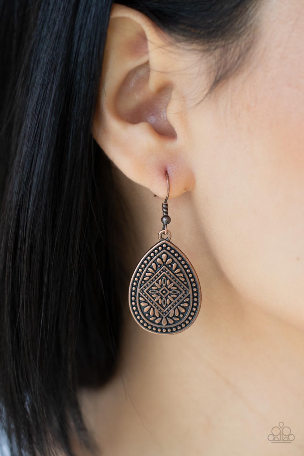 Paparazzi Mayan Mecca Copper Fishhook Earrings