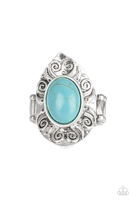 Paparazzi Mega Mother Nature Blue Stone Ring