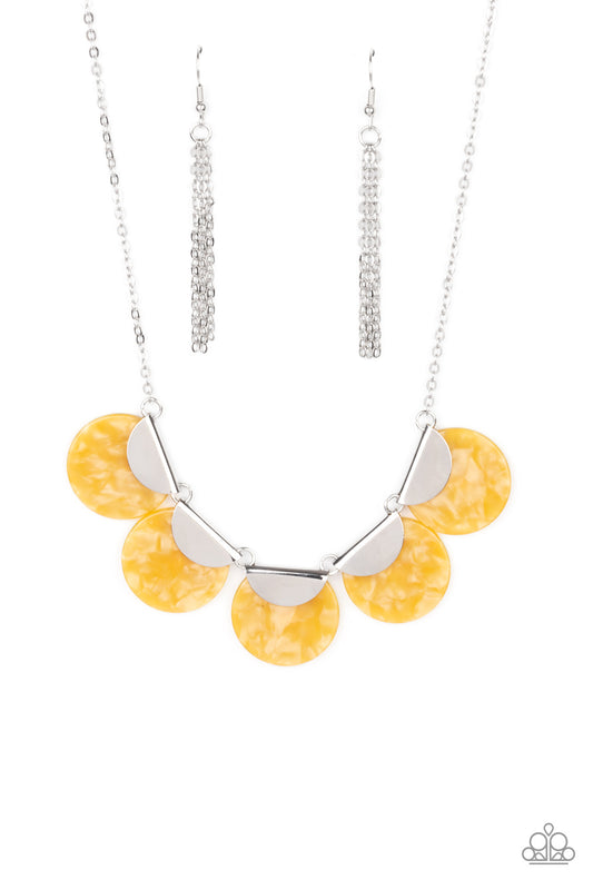 Paparazzi Mermaid Oasis Yellow Short Necklace - P2ST-YWXX-070XX